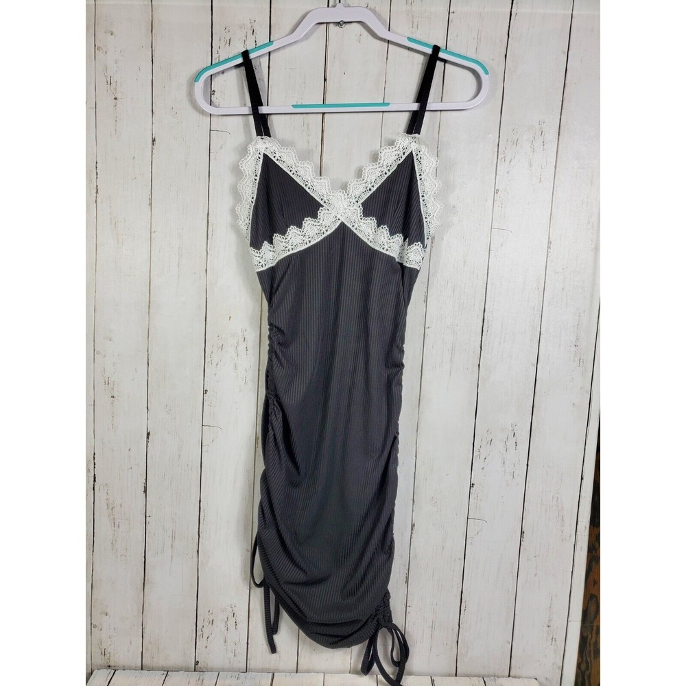 Romwe Rockabilly Rouched Sleeveless Dress Size Small Ribbed Nightie